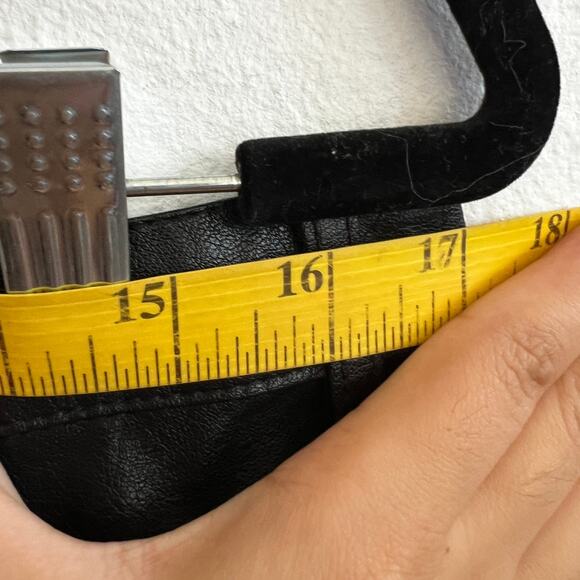 Black Pleather Buckle Shorts, Y2K, Edgy, Grunge, Biker, Punk, Clubwear, Large - Picture 3 of 5